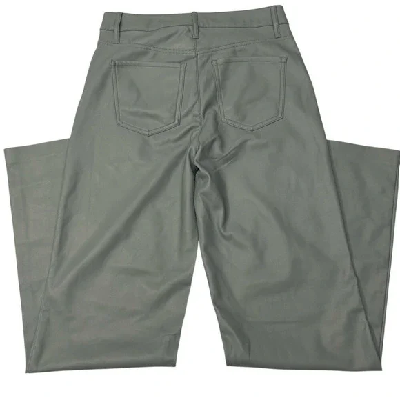 Express Mint Faux Leather Pants Wide‎ Leg High Rise Size 8 - Picture 2 of 9